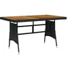 Image de Table de jardin Noir 130x70x72 cm Résine tressée et acacia