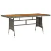 Image de Table de jardin Gris 160x70x72 cm Résine tressée et acacia
