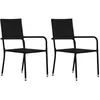 Image de vidaXL Chaise à dîner de jardin empilable lot de 2 noir résine tressée, chaise à dîner d'extérieur, chaise de patio, 318698
