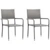 Image de vidaXL Chaise à dîner de jardin empilable lot de 2 gris résine tressée, chaise à dîner d'extérieur, chaise de patio, 318699