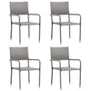 Image de vidaXL Chaise à dîner de jardin empilable lot de 4 gris résine tressée, chaise à dîner d'extérieur, chaise de patio, 318701