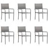 Image de Chaise à dîner de jardin empilable lot de 6 gris résine tressée