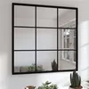 Image de vidaXL Miroir mural noir 60x60 cm métal 342206