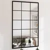 Image de vidaXL Miroir Mural, Noir, 100x60 cm, Métal & Verre, Salon, Salle de Bain & Chambre, Miroir Maquillage, Fixation Murale 342209