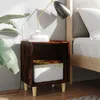 Image de vidaXL Nachtkastje met houten poten 40x30x50 cm gerookt eikenkleurig813098