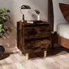Image de Table de chevet avec pieds en bois Chêne fumé 40x35x50 cm