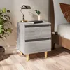 Image de Tables de chevet pieds en bois 2 pcs Sonoma gris 40x35x50 cm