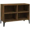 Image de vidaXL Meuble TV avec pieds en métal Chêne fumé 69,5x30x50 cm