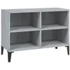 Image de vidaXL Meuble TV avec pieds en métal Sonoma gris 69,5x30x50 cm