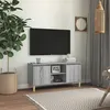 Image de vidaXL Meuble TV avec pieds en bois solide Sonoma gris 103,5x35x50 cm813159