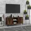 Image de Meuble TV avec pieds en métal Chêne fumé 103,5x35x50 cm