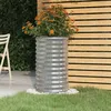 Image de Jardinière de jardin Acier enduit de poudre 40x40x68 cm Argenté
