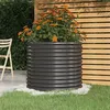 Image de vidaXL Jardinière de Jardin Pot à Fleurs Boîte à Plantes Lit Surélevé Patio Terrasse Extérieur Acier Galvanisé 80x80x68 cm 318861