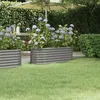 Image de vidaXL Lit Surélevé de Jardin Pot à Fleurs Boîte à Plantes Lit Surélevé Patio Terrasse Extérieur Acier Galvanisé 114x40x36 cm 318864