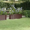 Image de vidaXL Lit Surélevé de Jardin Pot à Fleurs Boîte à Plantes Lit Surélevé Patio Terrasse Extérieur Acier Galvanisé 114x40x36 cm 318865