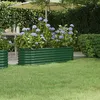 Image de Lit surélevé de jardin Acier enduit de poudre 152x40x36 cm Vert