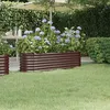 Image de vidaXL Lit Surélevé de Jardin Pot à Fleurs Boîte à Plantes Lit Surélevé Patio Terrasse Extérieur Acier Galvanisé 152x40x36 cm 318870