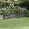 Image de Lit surélevé de jardin Acier enduit de poudre 224x40x36 cm gris