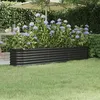 Image de vidaXL Lit Surélevé de Jardin Pot à Fleurs Boîte à Plantes Lit Surélevé Patio Terrasse Extérieur Acier Galvanisé 224x40x36 cm 318876