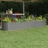 Image de vidaXL Lit Surélevé de Jardin Pot à Fleurs Boîte à Plantes Lit Surélevé Patio Terrasse Extérieur Acier Galvanisé 260x40x36 cm 318879