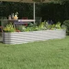 Image de vidaXL Lit Surélevé de Jardin Pot à Fleurs Boîte à Plantes Lit Surélevé Patio Terrasse Extérieur Acier Galvanisé 260x40x36 cm 318882