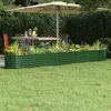 Image de Lit surélevé de jardin Acier enduit de poudre 332x40x36 cm Vert