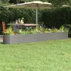 Image de Lit surélevé de jardin Acier enduit de poudre 332x40x36 cm gris