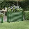Image de vidaXL Lit Surélevé de Jardin Pot à Fleurs Boîte à Plantes Lit Surélevé Patio Terrasse Extérieur Acier Galvanisé 114x40x68cm 318888