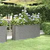 Image de Lit surélevé de jardin Acier enduit de poudre 152x40x68 cm gris