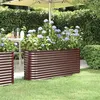 Image de vidaXL Lit Surélevé de Jardin Pot à Fleurs Boîte à Plantes Lit Surélevé Patio Terrasse Extérieur Acier Galvanisé 152x40x68cm 318895