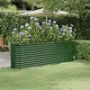 Image de Lit surélevé de jardin Acier enduit de poudre 224x40x68 cm Vert