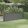 Image de Lit surélevé de jardin Acier enduit de poudre 224x40x68 cm gris