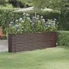 Image de vidaXL Lit Surélevé de Jardin Pot à Fleurs Boîte à Plantes Lit Surélevé Patio Terrasse Extérieur Acier Galvanisé 224x40x68cm 318900