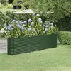 Image de vidaXL Lit Surélevé de Jardin Pot à Fleurs Boîte à Plantes Lit Surélevé Patio Terrasse Extérieur Acier Galvanisé 260x40x68cm 318903