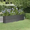 Image de vidaXL Lit Surélevé de Jardin Pot à Fleurs Boîte à Plantes Lit Surélevé Patio Terrasse Extérieur Acier Galvanisé 260x40x68cm 318906