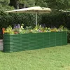 Image de Lit surélevé de jardin Acier enduit de poudre 332x40x68 cm Vert