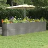 Image de Lit surélevé de jardin Acier enduit de poudre 332x40x68 cm gris