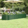 Image de vidaXL Lit Surélevé de Jardin Pot à Fleurs Boîte à Plantes Lit Surélevé Patio Terrasse Extérieur Acier Galvanisé 224x80x36 318918