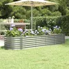 Image de vidaXL Lit Surélevé de Jardin Pot à Fleurs Boîte à Plantes Lit Surélevé Patio Terrasse Extérieur Acier Galvanisé 224x80x36 318922