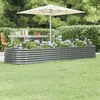 Image de vidaXL Lit Surélevé de Jardin Pot à Fleurs Boîte à Plantes Lit Surélevé Patio Terrasse Extérieur Acier Galvanisé 296x80x36 318924