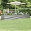 Image de vidaXL Lit Surélevé de Jardin Pot à Fleurs Boîte à Plantes Lit Surélevé Patio Terrasse Extérieur Acier Galvanisé 296x80x36cm 318927