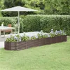 Image de vidaXL Lit Surélevé de Jardin Pot à Fleurs Boîte à Plantes Lit Surélevé Patio Terrasse Extérieur Acier Galvanisé 368x80x36 318930