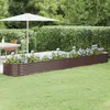 Image de vidaXL Lit Surélevé de Jardin Pot à Fleurs Boîte à Plantes Lit Surélevé Patio Terrasse Extérieur Acier Galvanisé 440x80x36 318935