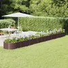 Image de vidaXL Lit Surélevé de Jardin Pot à Fleurs Boîte à Plantes Lit Surélevé Patio Terrasse Extérieur Acier Galvanisé 620x80x36 318945