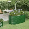 Image de Lit surélevé de jardin Acier enduit de poudre 152x80x68 cm Vert