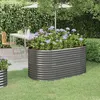 Image de Lit surélevé de jardin Acier enduit de poudre 152x80x68 cm gris
