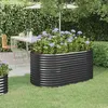 Image de vidaXL Lit Surélevé de Jardin Pot à Fleurs Boîte à Plantes Lit Surélevé Patio Terrasse Extérieur Acier Galvanisé 152x80x68 318951