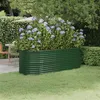 Image de Lit surélevé de jardin Acier enduit de poudre 224x80x68 cm Vert