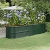 Image de vidaXL Lit Surélevé de Jardin Pot à Fleurs Boîte à Plantes Lit Surélevé Patio Terrasse Extérieur Acier Galvanisé 296x80x68 318958