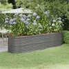 Image de Lit surélevé de jardin Acier enduit de poudre 296x80x68 cm gris